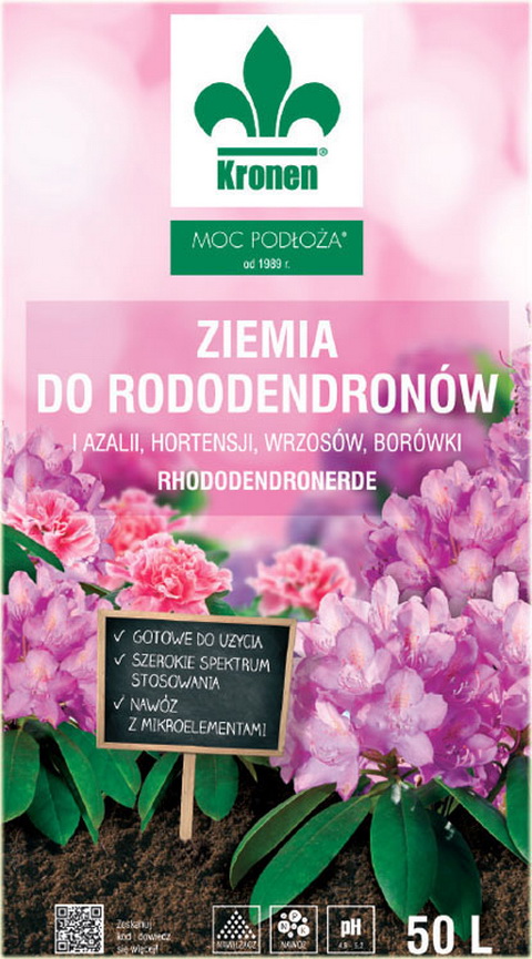 Ziemia do rododendronów, azalii, hortensji, wrzosów i borówki 50L Kronen