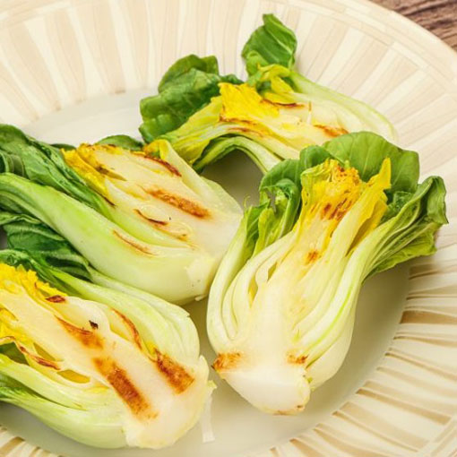 Kapusta warzywna Pak Choi, Brassica chinensis. Cabbage pak choi red inferno