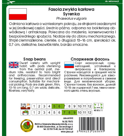 Fasola szparag zielona Syrenka to delikatne, bezwłókniste, bardzo smaczne.