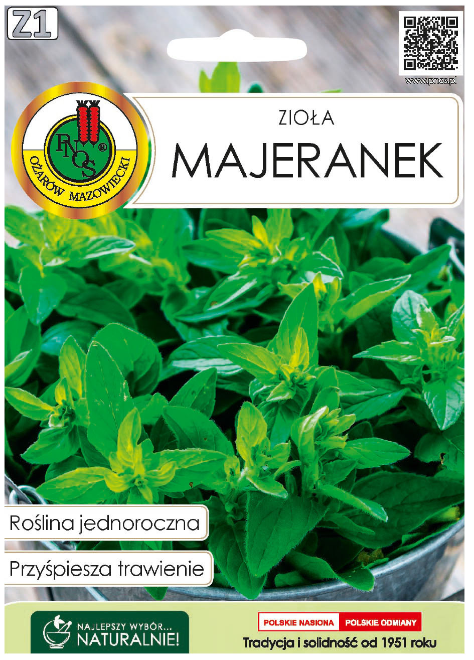 Majeranek to roślina jednoroczna. Zawiera olejki eteryczne, garbniki, sole mineralne, kwas askorbinowy (witaminę C), karoten.