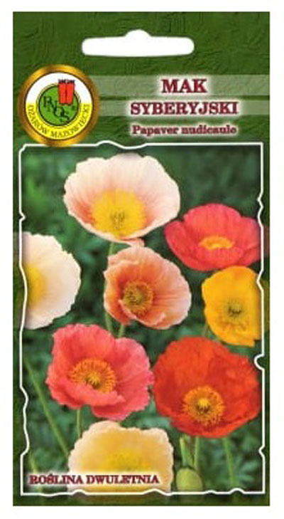 Mak syberyjski mieszany to roślina niska, silnie rozkrzewiona o cienkich delikatnych łodygach i drobnych lancetowatych, ząbkowanych liściach.