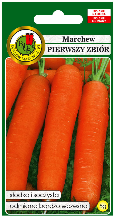 Marchew jadalna Pierwszy Zbiór to odmiana wczesna.