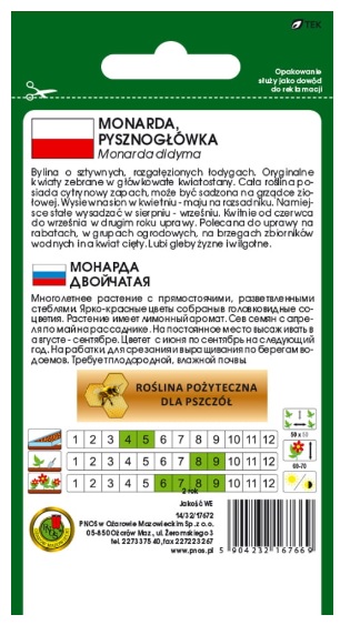 Monarda pysznogłówka - nasiona kwiatów