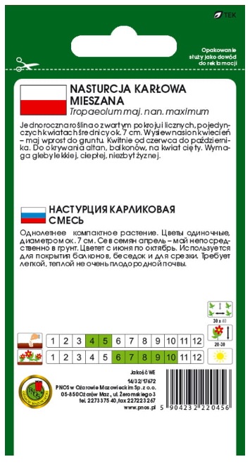 Nasturcja karłowa mieszana - nasiona kwiatów