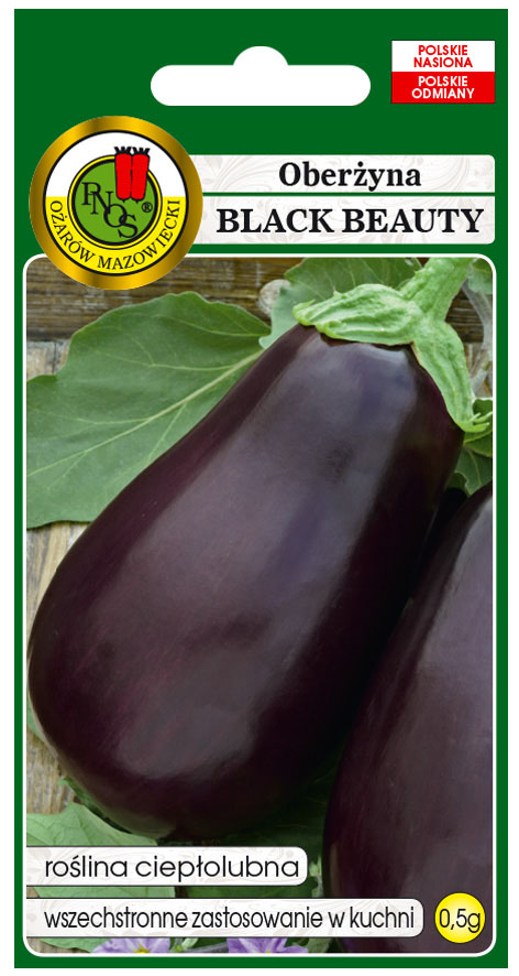 Oberżyna Black Beauty to jagoda barwy fioletowej, miąższ kremowo-oliwkowy o specyficznym smaku.