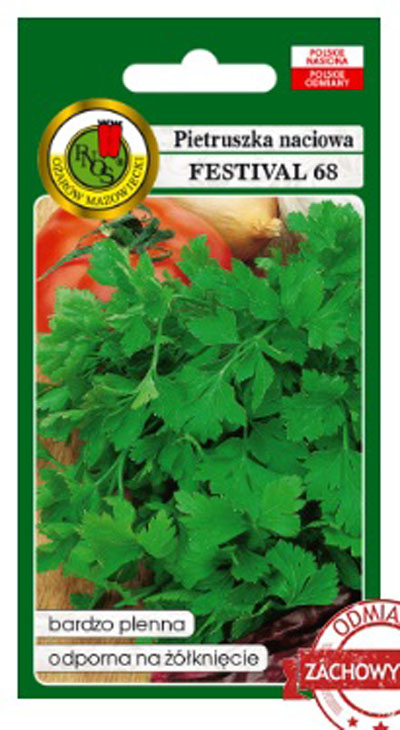 Pietruszka naciowa o liściach gładkich, intensywnie zielonych, bardzo aromatycznych, odpornych na żółknięcie i tolerancyjnych na mączniaka prawdziwego.